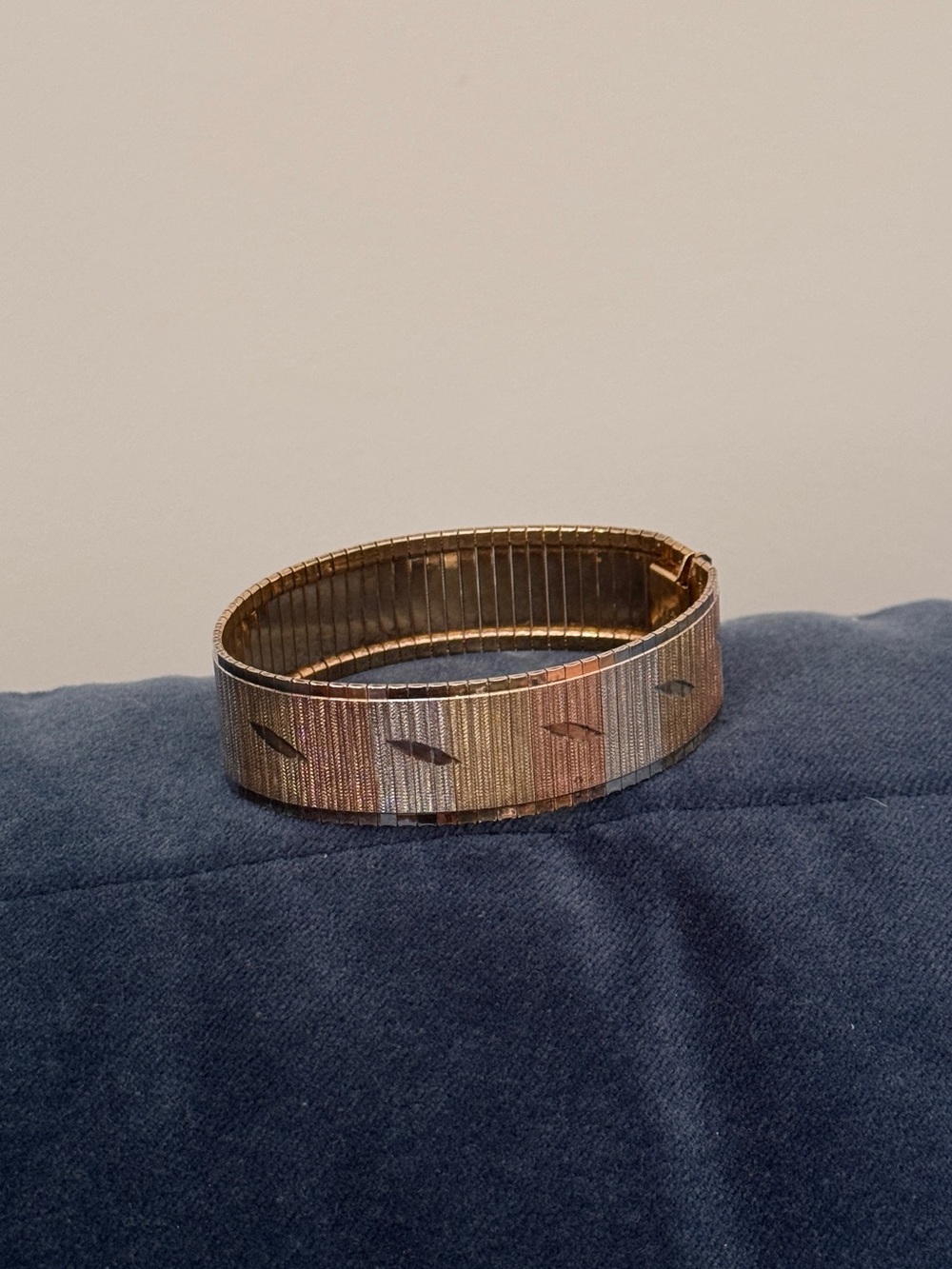 Tricolor 925 Sterling Silver Italian Bracelet
